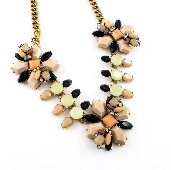 J. Crew Jewelry - J. Crew Statement Necklace Blush Lime Black
